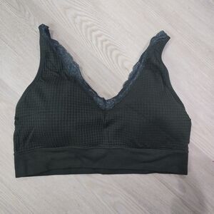 Maurices Women's Lace Trim Waffle Bralette Green Size 2X